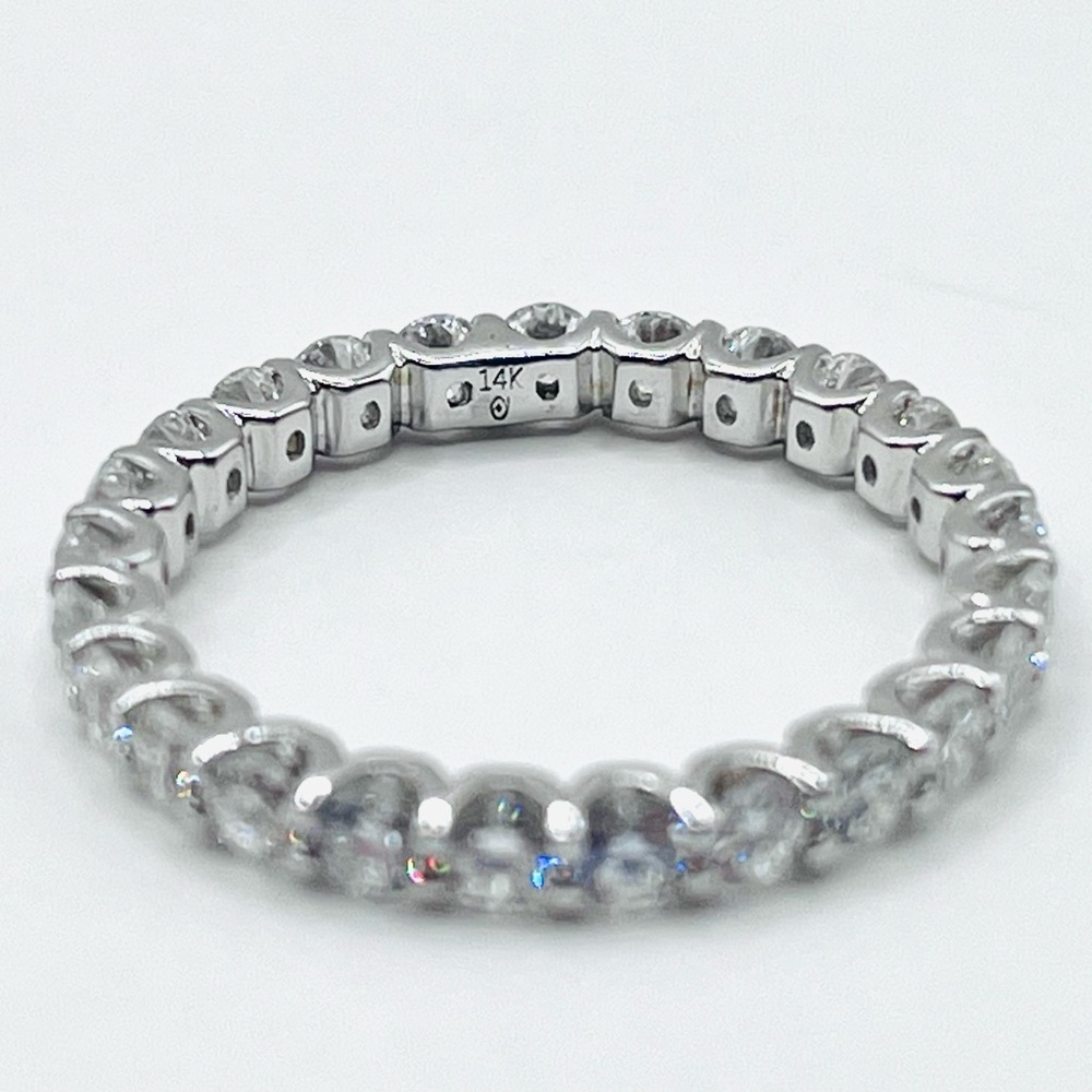 2ct TW Round Lab Diamond Shared Prong Eternity Ring in 14k White Gold Size 7 - Picture 6 of 7
